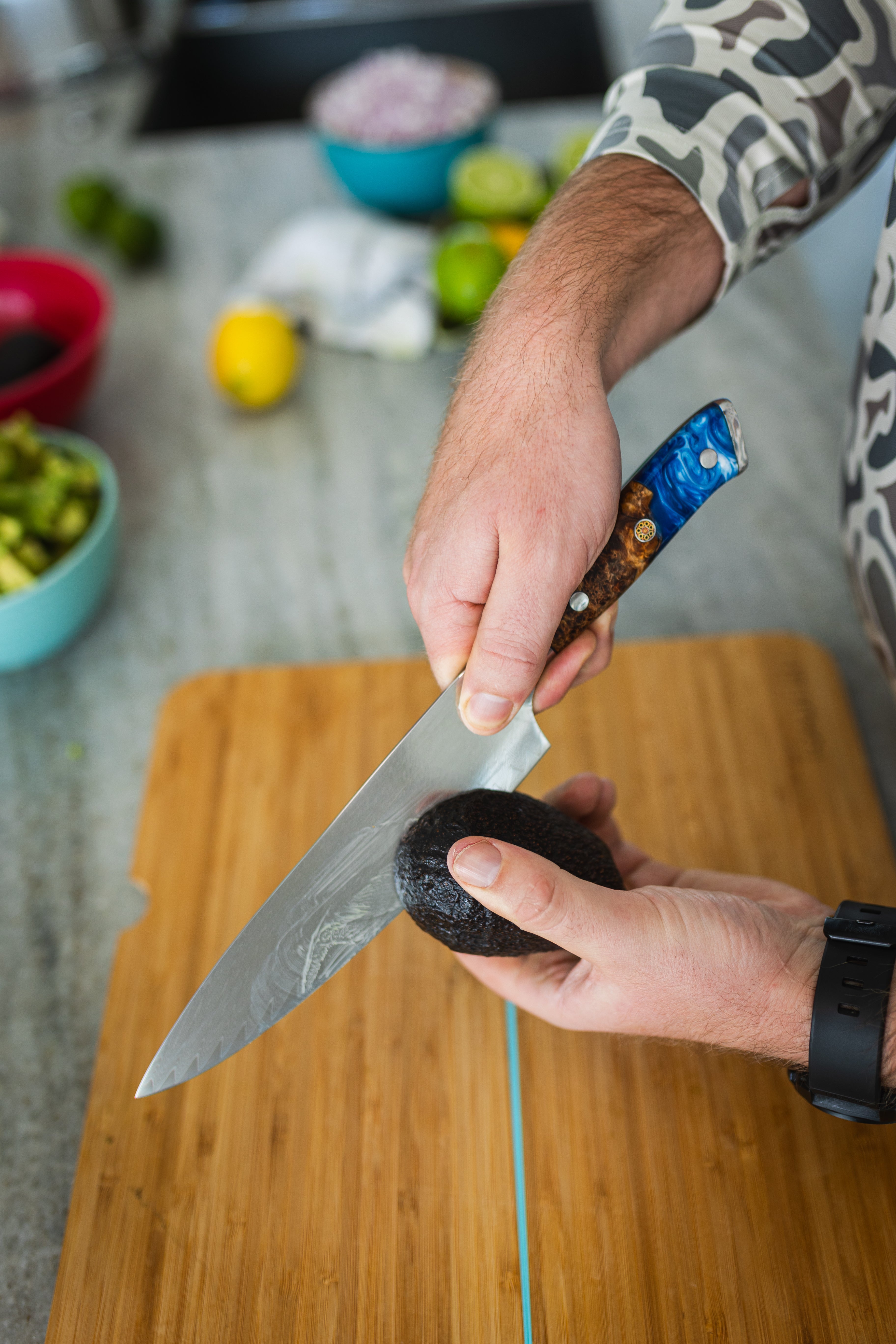 Burl Wood Chef Knife Set