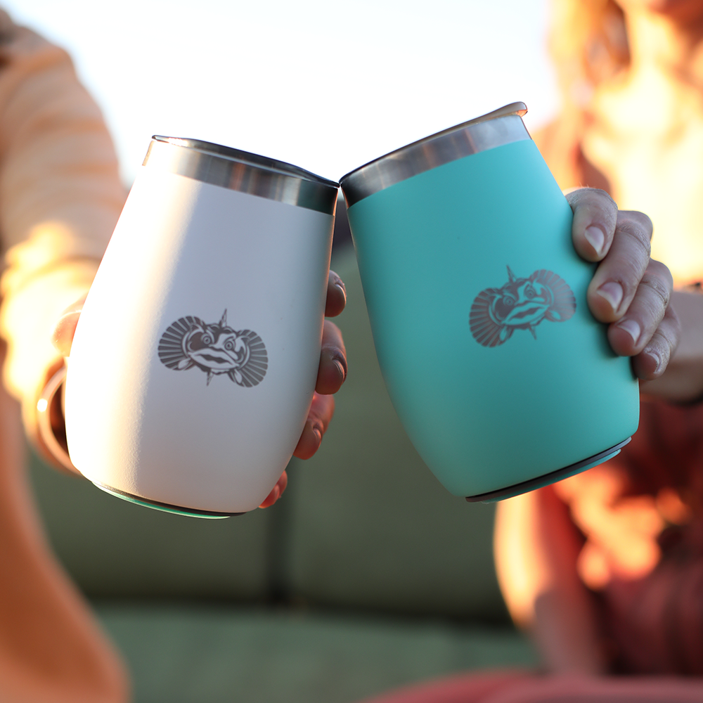 Non-Tipping 10oz Wine Tumblers Smartgrip Tumblers Toadfish