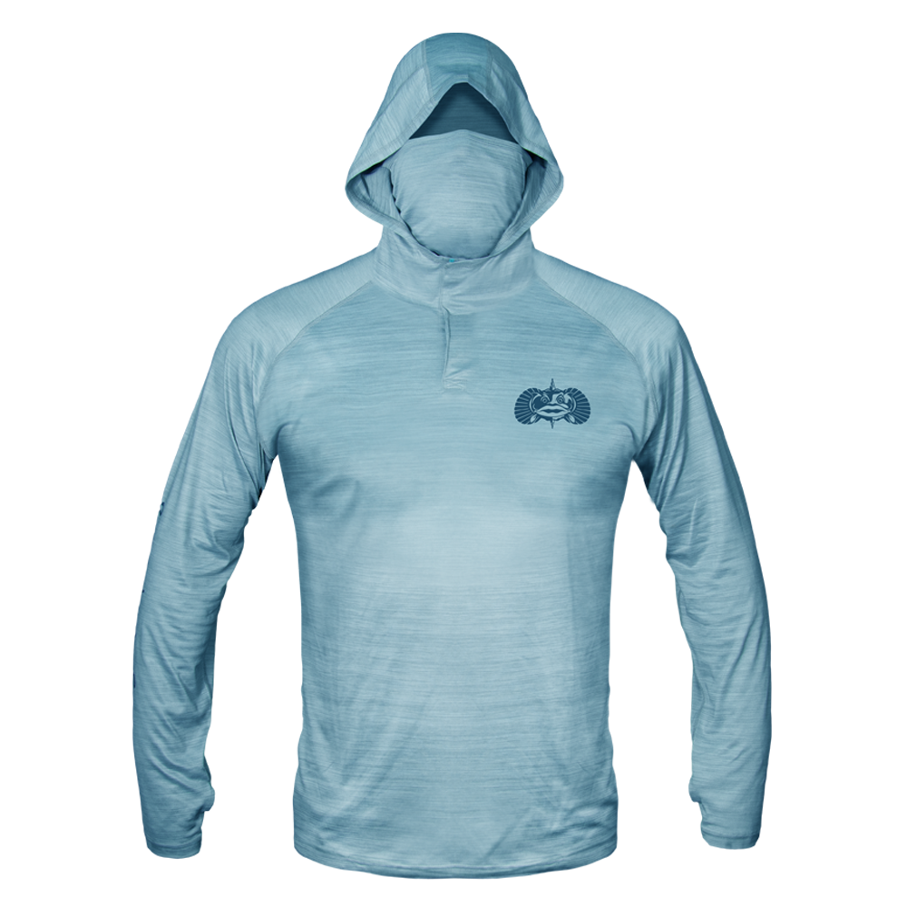 Technical Performance Hoodie Apparel Toadfish Small Heather Blue