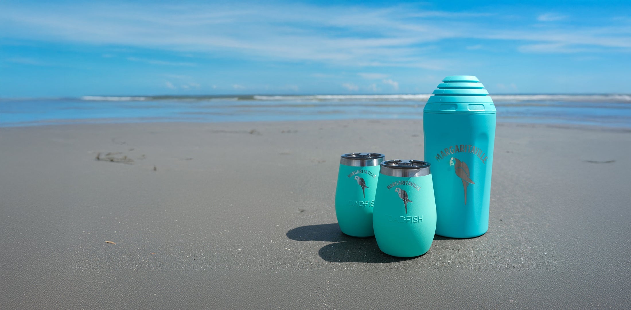 Margaritaville x Toadfish Collection of Wine Chiller and Wine Tumblers
