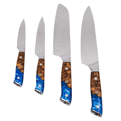 Burl Wood Chef Knife Set