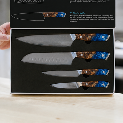 Burl Wood Chef Knife Set