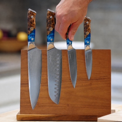 Burl Wood Chef Knife Set