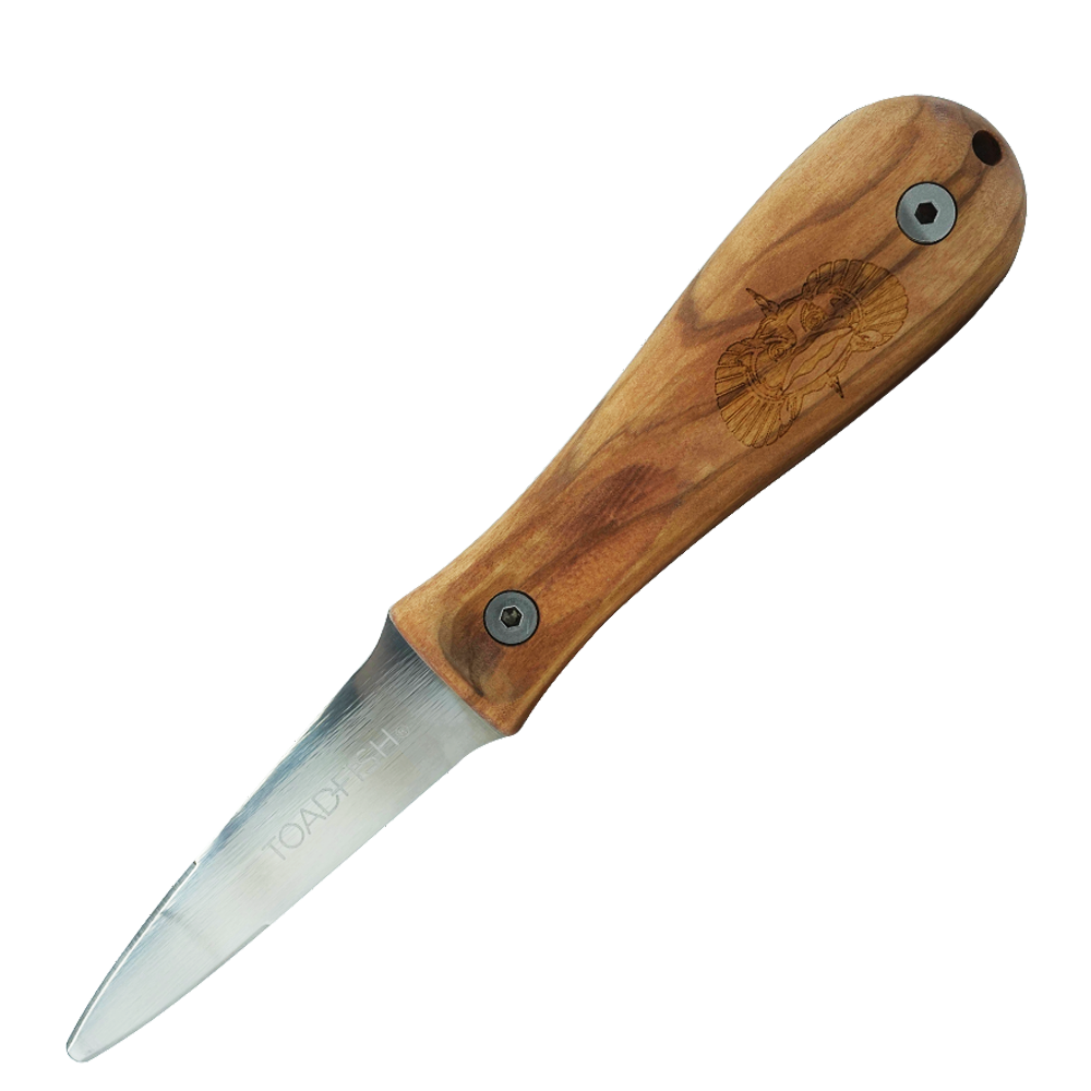 Olive Wood Oyster Knife - Toadfish - Oyster Knife
