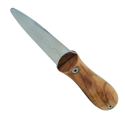 Olive Wood Oyster Knife - Toadfish - Oyster Knife