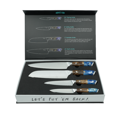 Burl Wood Chef Knife Set