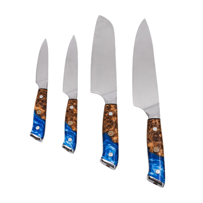 Burl Wood Chef Knife Set