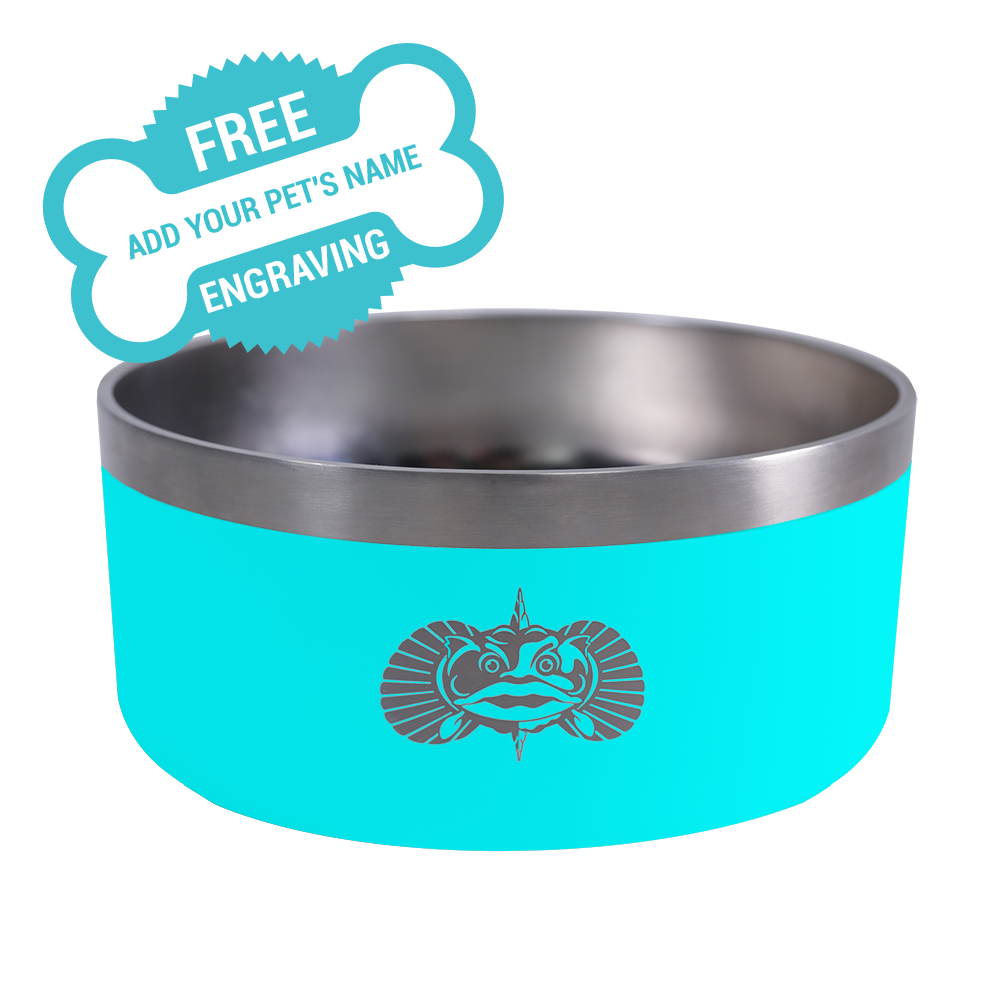 Custom Engraved Dog Bowl - Toadfish - Smartgrip Tumblers