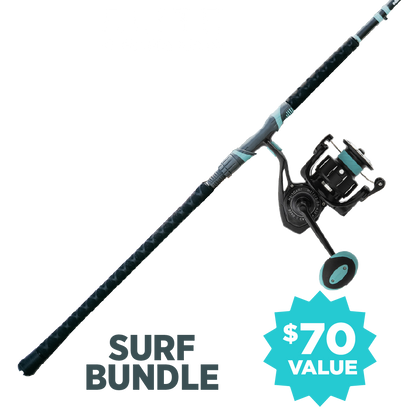 baitcaster surf rod Elite Rods - 8'8'' Medium it can perform with power and grace when float fishing medium to fast current Carbon Surf Fishing Combo