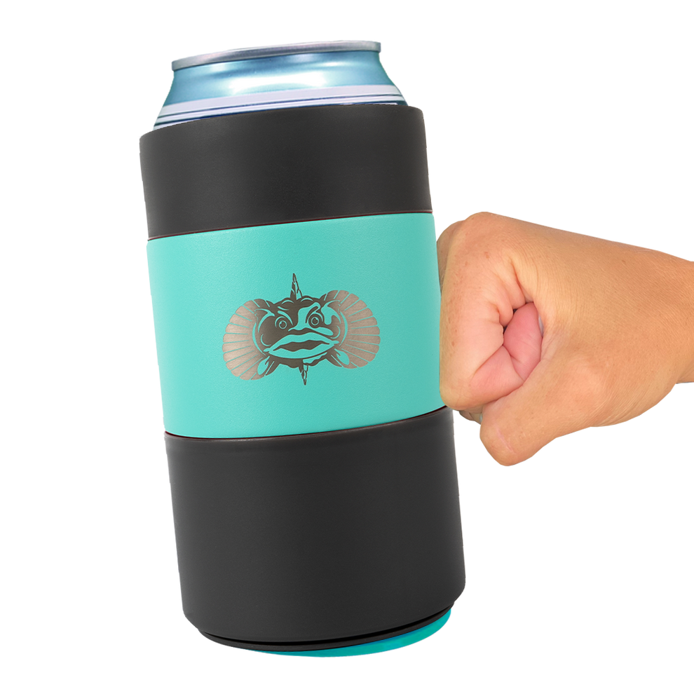 Rep Beer Pop Can Holder Fish Shaped Coozie koozie fun Plastic Mouth Open