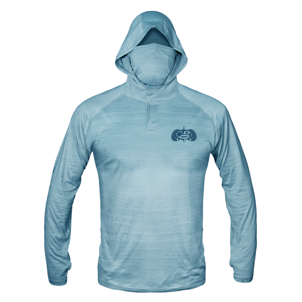 Technical Performance Hoodie Apparel Toadfish Small Heather Blue 
