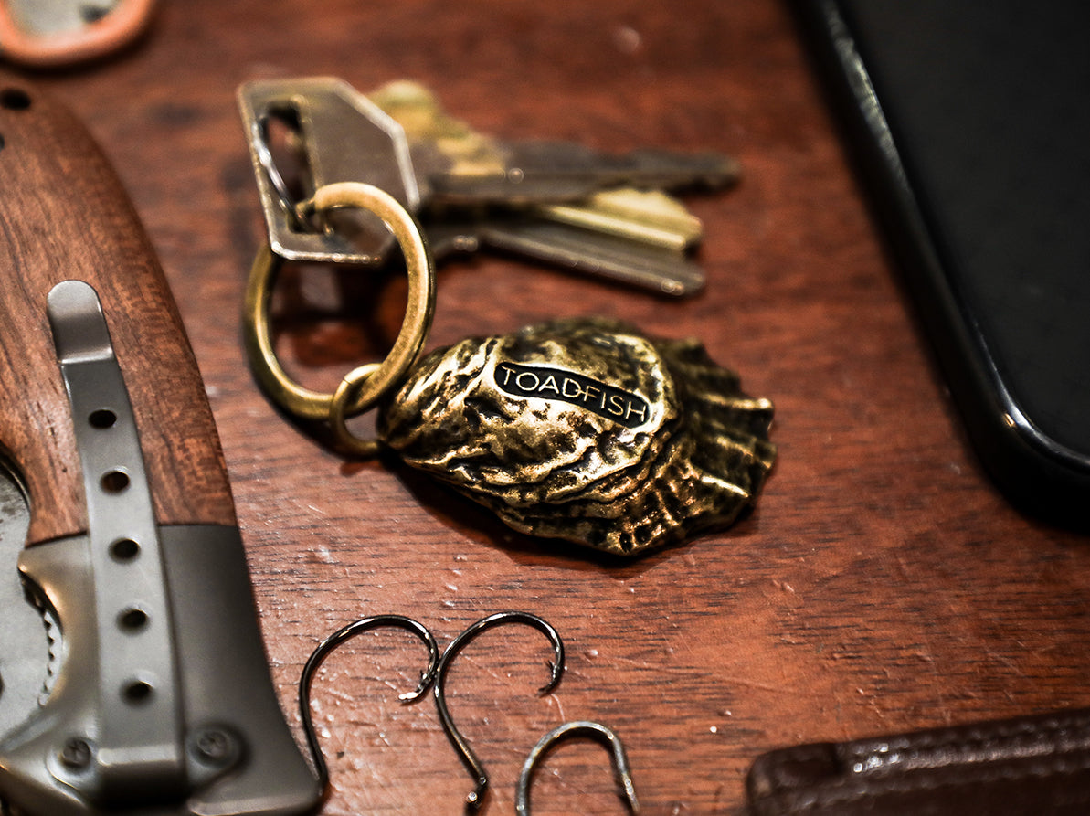 Oyster Shell Conservation Key Chain Keychains Toadfish 